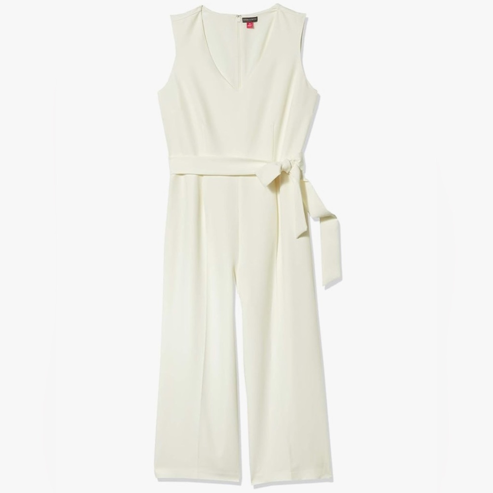 Vince Camuto Elegant Cream Sleeveless Jumpsuit
